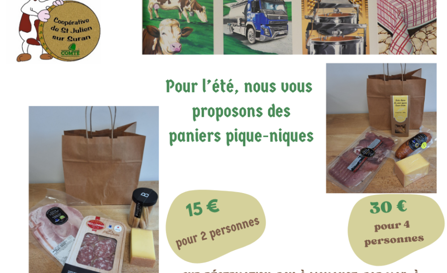 Cet été , nous vous préparons des paniers pique-nique à emporter!!!