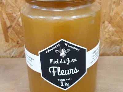 Miel Fleurs récolté et mis en pot par un producteur du Jura
