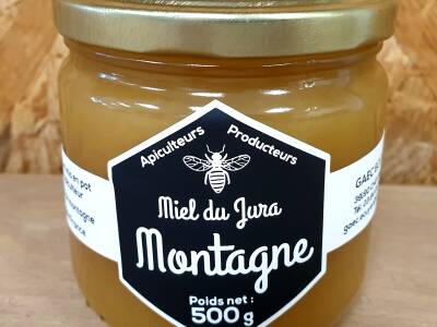 Miel des montagnes du Jura, récolté et mis en pot par son producteur