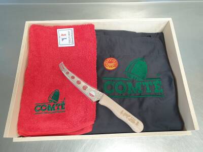 Coffret cadeau Tablier, essuie mains, Couteau bois